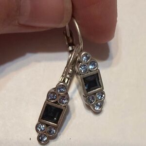 Lia Sophia Silver and Blue Crystal Earrings